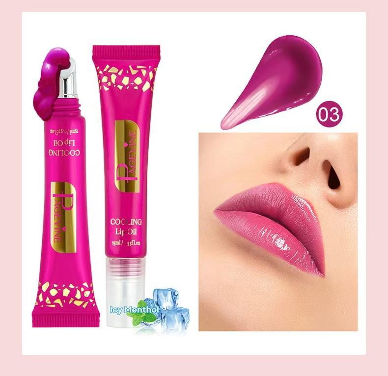 Cooling Mint Tinted Lip Balm Hydrating Moisturizing Pearl Lip Glaze