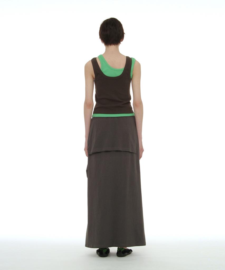 Partimento Woman Deconstructed Tee Maxi Skirt_Charcoal