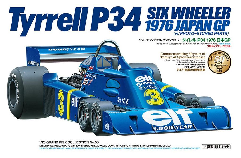 Tamiya Grand Prix Collection Tyrell P34 1976 Japonská Grand Prix plastový model 20058 1/20 č. 58