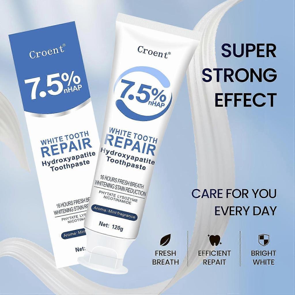2PCS Hydroxyapatite Toothpaste for Advanced Enamel Protection, Gentle and Effective Formula, Fluoride-Free Toothpaste