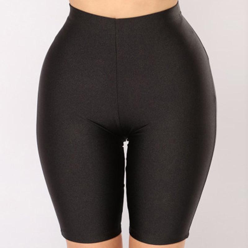 Women's Shorts Summer Smooth Elastic Pearlescent High Waist Tight Skinny Cycling Pants