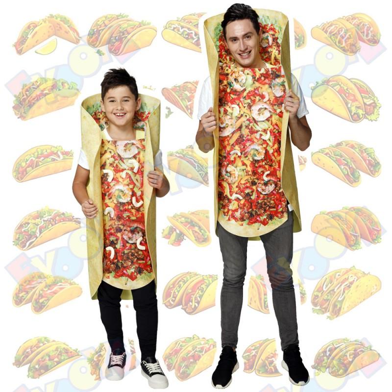 Halloween Costume Adult Kids Taco Cosplay Outfit Fun Party Role Play Fancy Dress Family Gathering