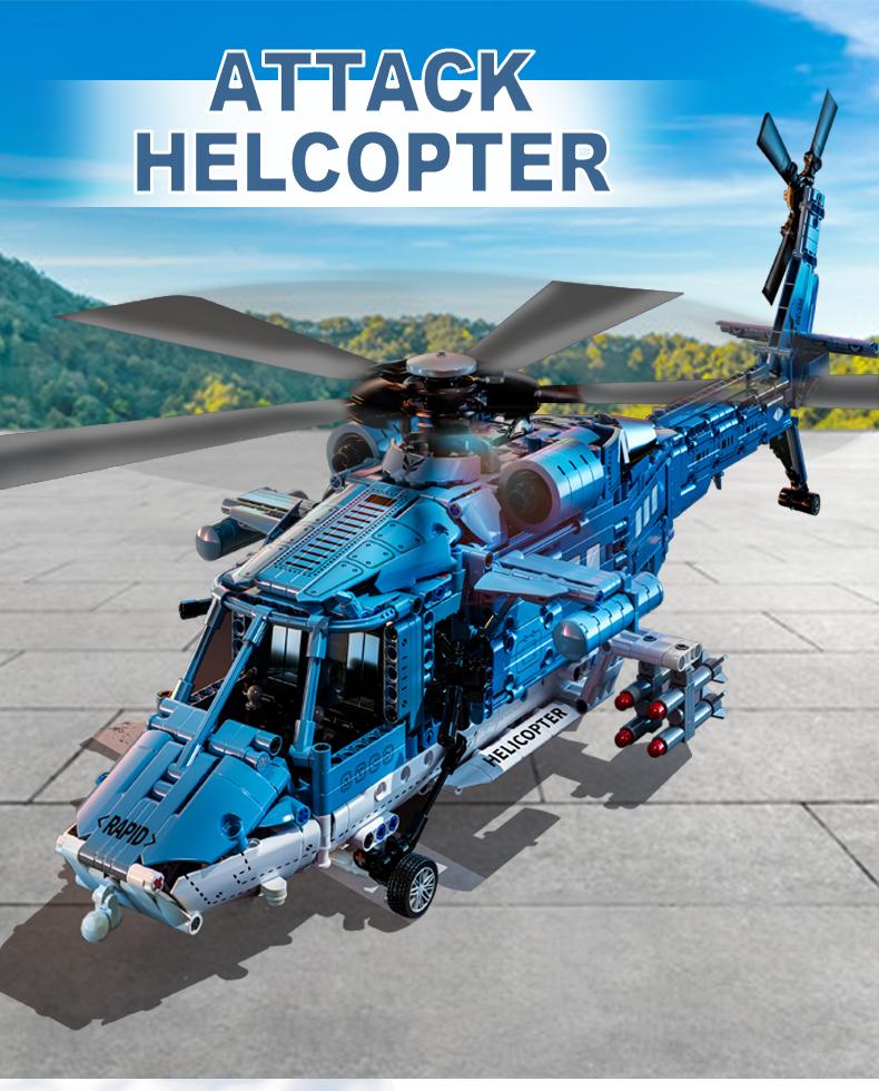 TOYLINX Building Blocks 1711PCS Attack Helicopter Set Army Plane Military Fighter Kit Assembly Bricks Toys for Holiday Gifts