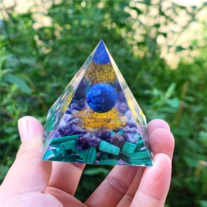 Energy Orgonite Chakra Pyramid Aura Divination Yoga Meditation Ornaments Craft