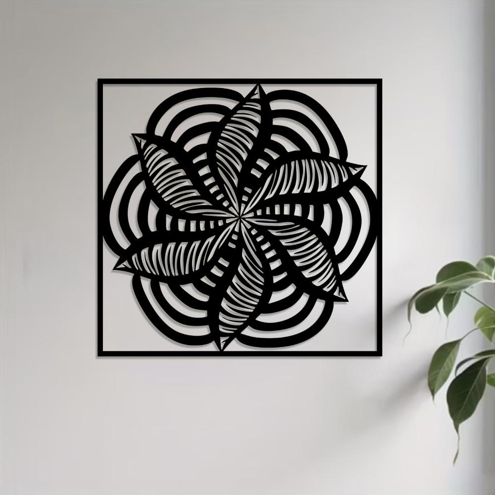 1pc Mandala Metal Wall Art Iron Statue Mural, Weather-Resistant for Living Room Garden Fence, New Year Christmas Easter Thanksgiving Home Decor