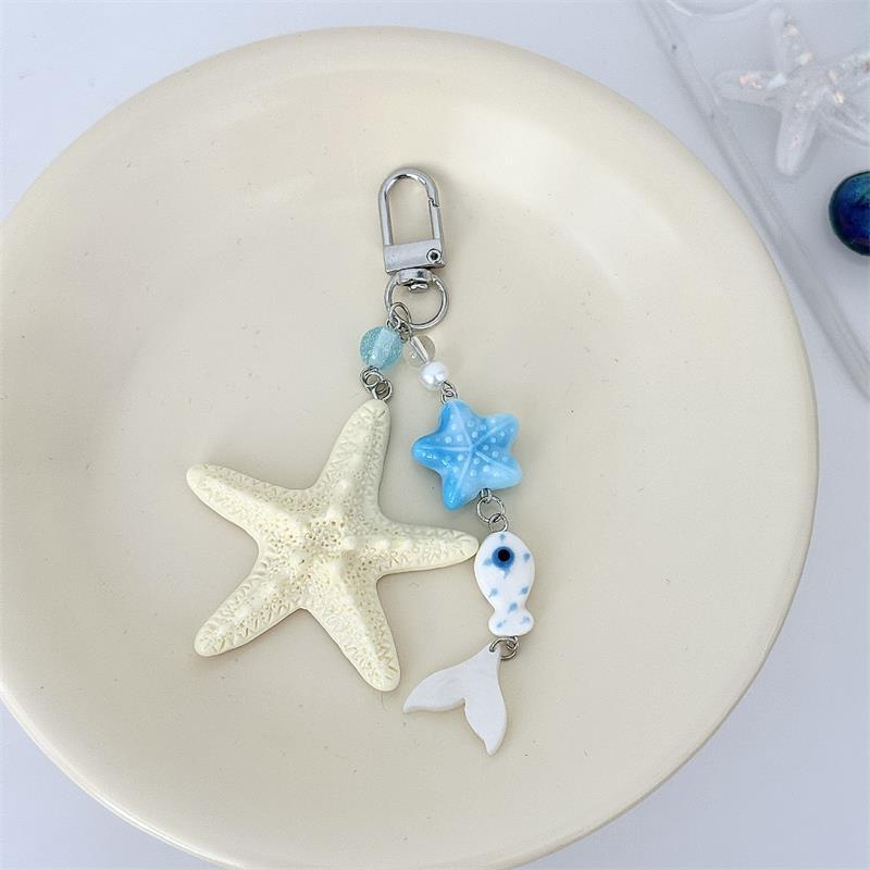 Süßer Ozean-Stil Seestern Muschel Perle Handykette Lanyard Ccd Kamera Anhänger Zubehör Mädchen Schlüsselanhänger Anhänger Taschenverzierungen Geschenk