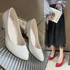 Scarpe basse da donna taglia grande, nuove, a punta, con scollatura bassa, per tutte le stagioni, moda, tacco spesso, tacco alto, scarpe da donna, taglia grande, scarpe da lavoro