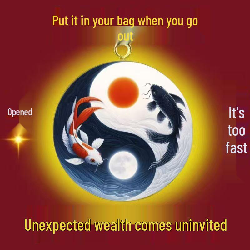 30mm Single-Sided Pendant: Good Luck Charm for Continuous Blessings, Wear for Auspicious Prayers.