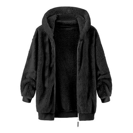 Men Fleece Hooded Jacket Winter Warm Zip Up Sweatshirt Soft Breathable Coat Casual Outerwear