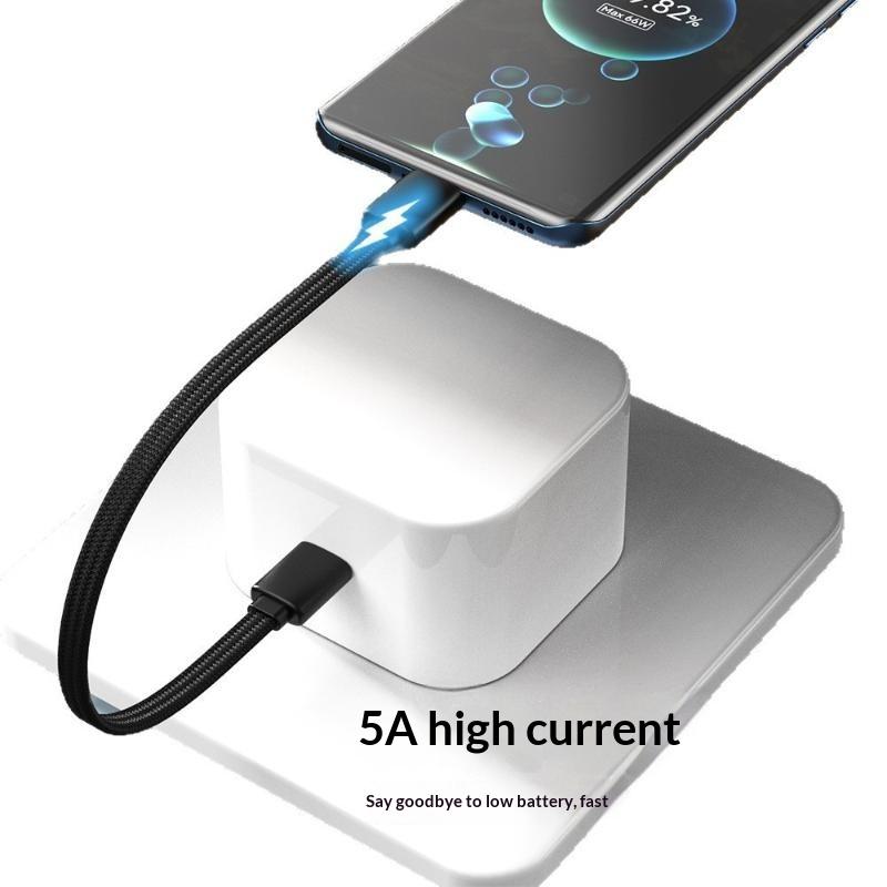 Multifunctional PD 60W Type C Fast Charging Short Cable Portable TPE Material Cord for Home Travel Student Use