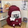 Backpack Solid Color Student Large Capacity Schoolbag Outdoor Leisure Travel Bag