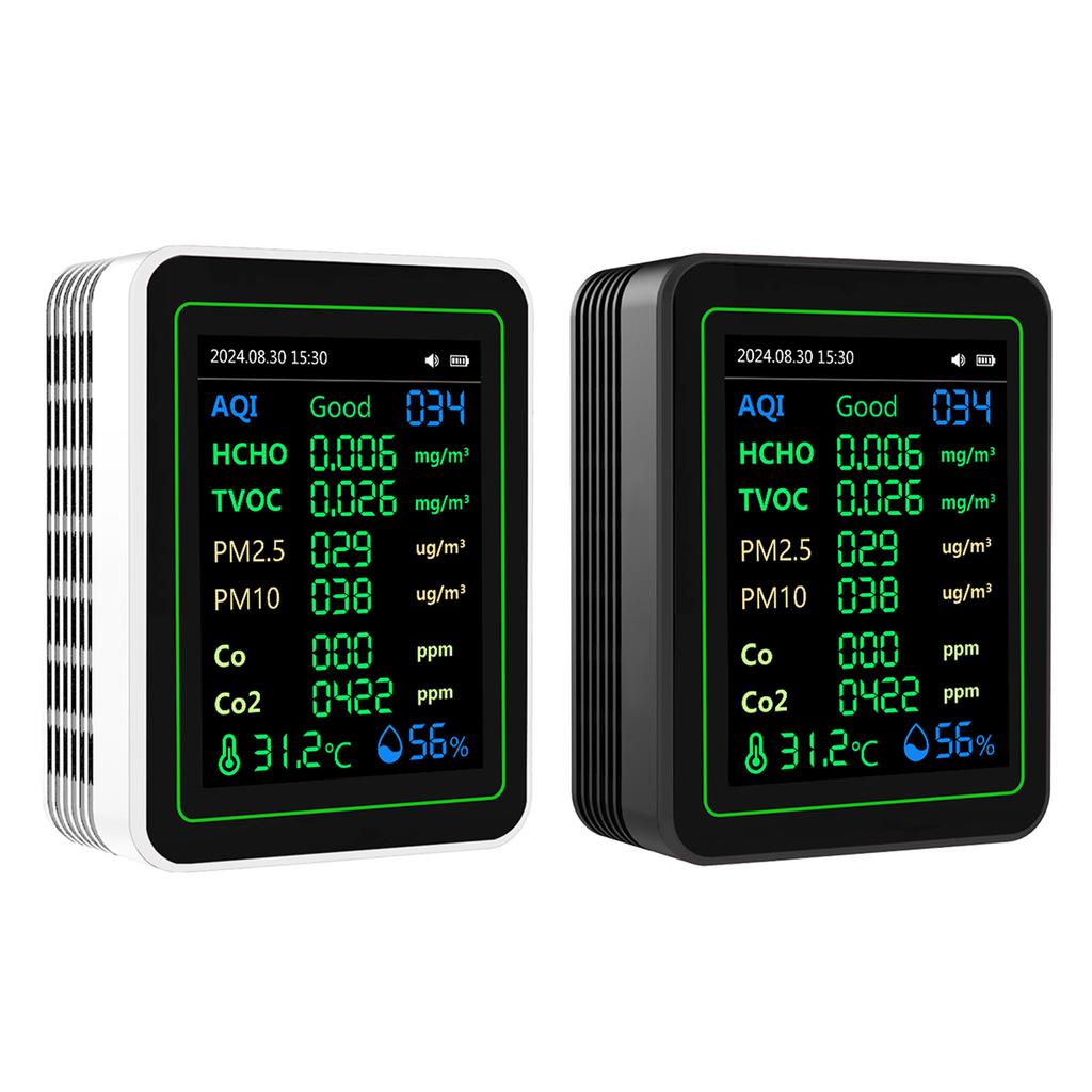 New Multifunctional 12 IN 1 Air Quality Meter CO CO2 HCHO TVOC PM2.5 PM10 Temperature Humidity Sensor with Digital Display Portable Detector for Home