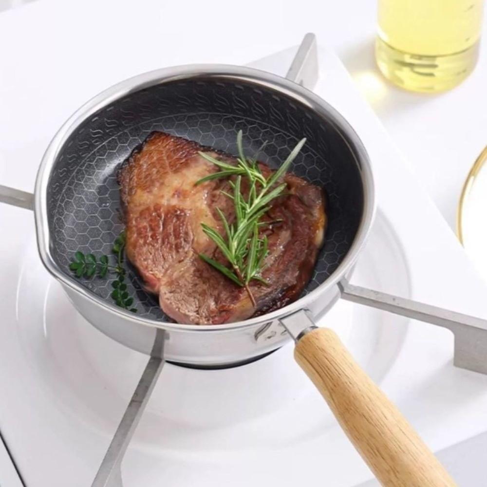 Non-stick Surface Frying Pan Stainless Steel Non-stick Pan Mini Uncoated Pan Outdoor Camping