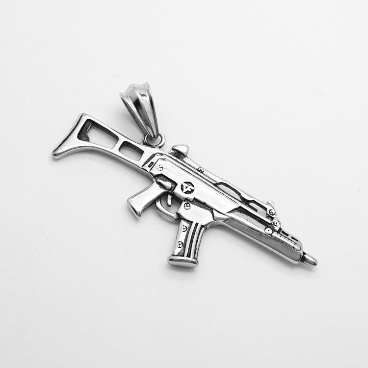 

Титан сталь ожерелье винтовка кросс-культура - Мужской панк-рок кулон