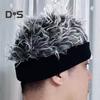 Novelty Fake Hair Visor Hat for Men Adjustable Spiked Wig Hat with Peaked Short Hair Street Hip Hop Hat for Festivals Parties