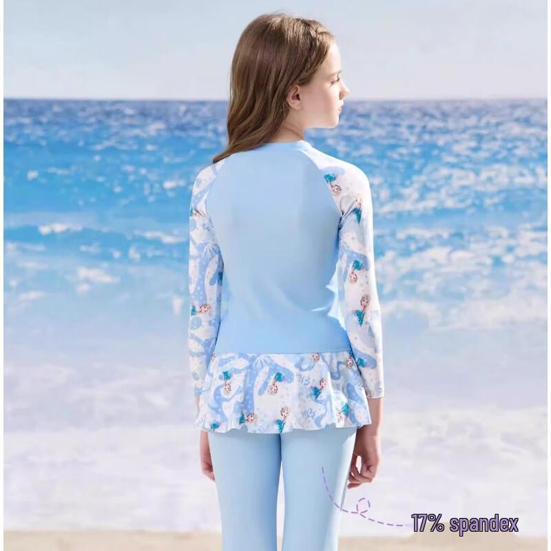 Disney Girls' Two-Piece Long Sleeve Sun Protection Swimsuit
