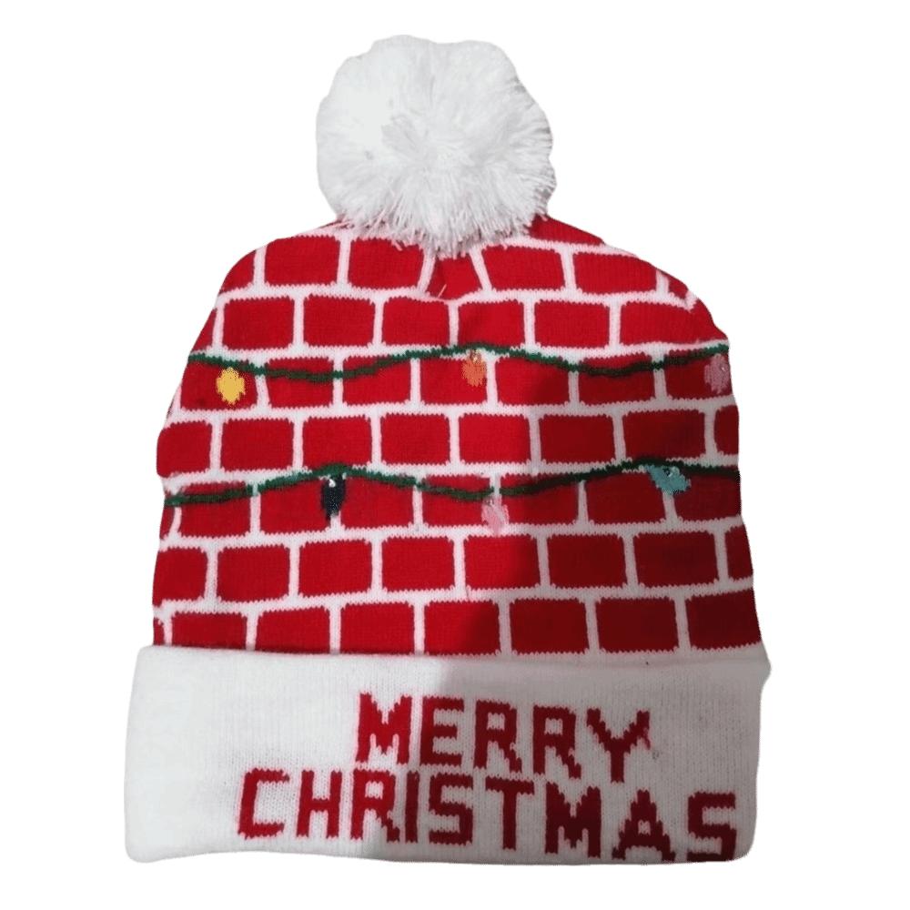 Ciepłe Zimowe Świąteczne Czapki LED Mikołaj Xmas Świecące Dzianinowe Czapki Kreskówkowe Kolorowe Rozświetlające Czapki Beanie Impreza Świąteczna