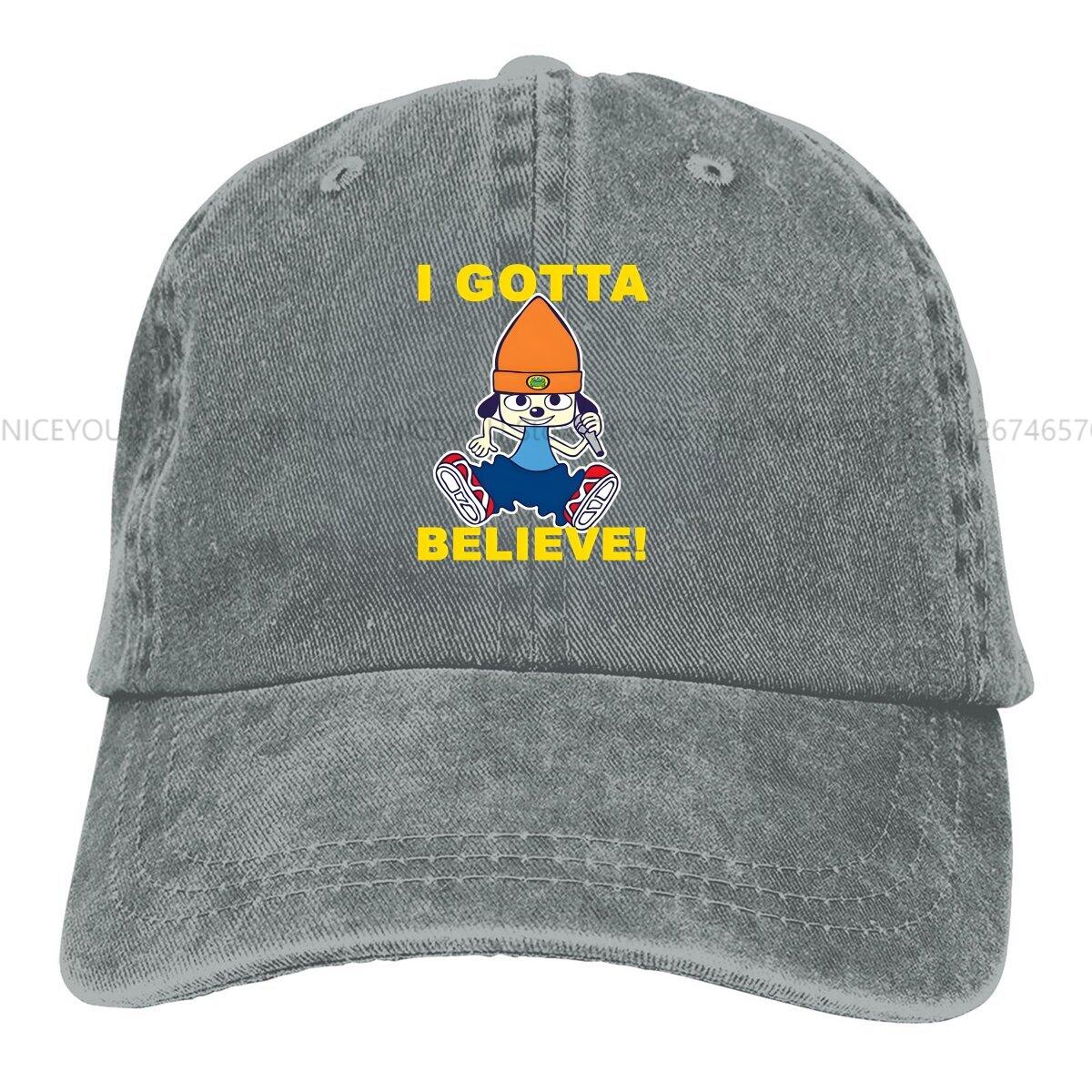 

Я должен верить Бейсболки Кепка с козырьком PaRappa The Rapper Солнцезащитные шляпы для мужчин One Size серый