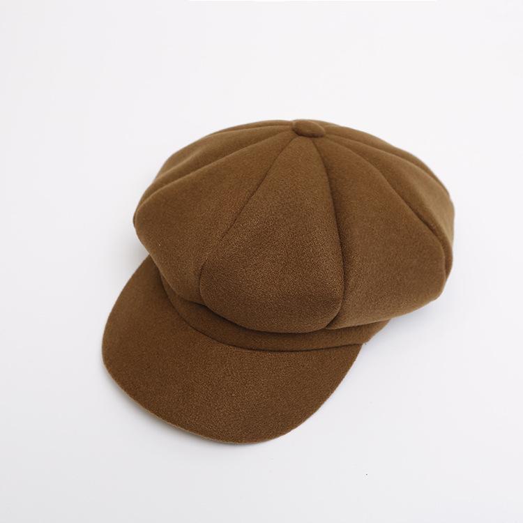 Women's Woolen Octagonal Beret: British Retro Autumn/Winter Style, Trendy All-Match, Japanese Literary Duckbill Cap.