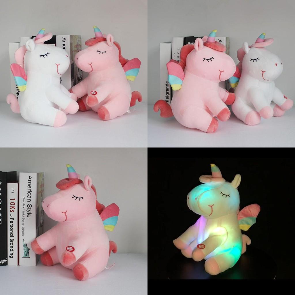 Light Rainbow Led Unicorn Fur Toy Cute Cartoon Girl Children Gifts Birthday