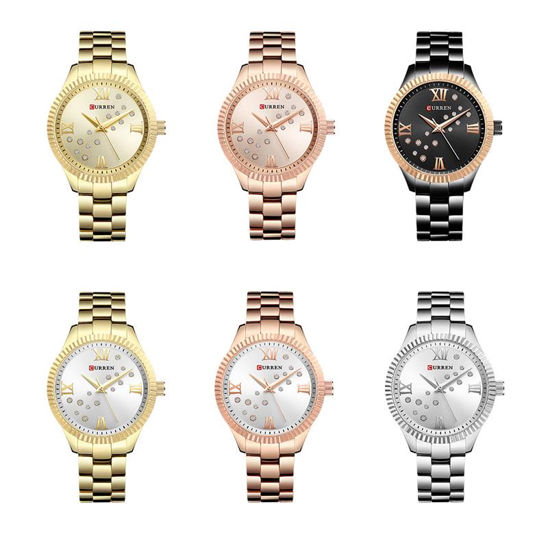 CURREN Nouvelle Montre Femme Tendance Marque Haut de Gamme Luxe Dame Fille Montre-bracelet Or Rose Bracelet Acier Inoxydable Montre Féminine Cadeau