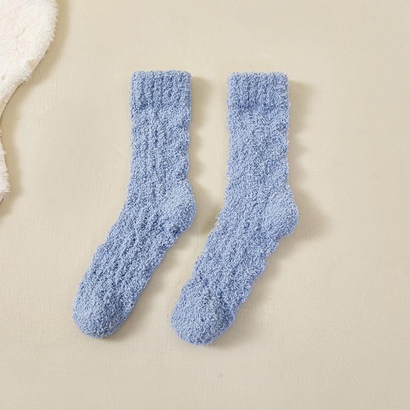 Women In Autumn and Winter with Velvet and Thick Warm Home Floor Indoor Sleeping Tube Socks