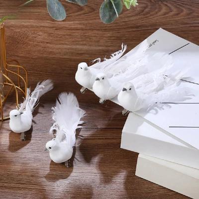 Palomas artificiales, palomas falsas, palomas de imitación, plumas de paloma, adornos artesanales para árbol de Navidad, bodas, fiestas, decoración del hogar y la sala de estar.