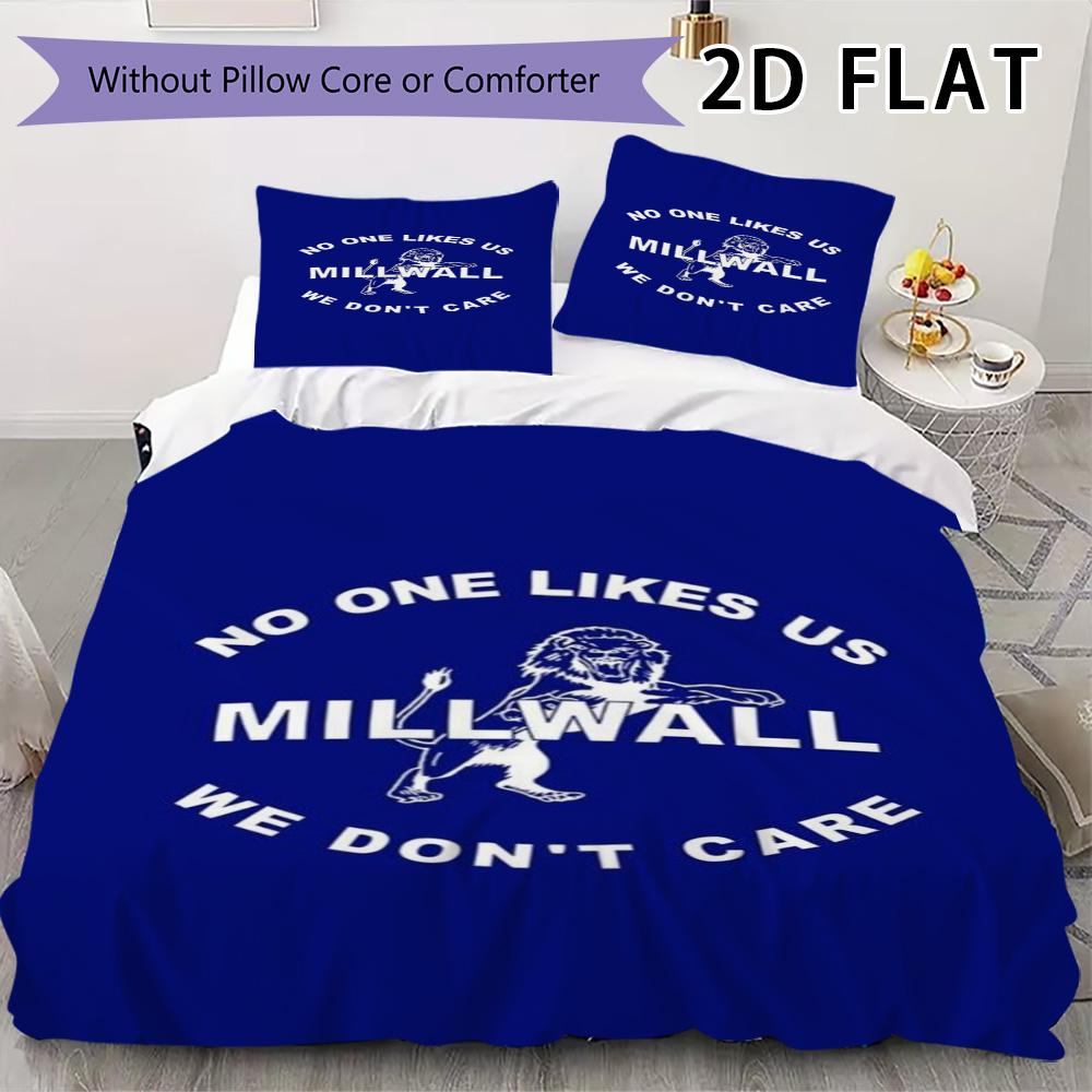Millwall FC Set Copripiumino Trapuntato Coperta Trapuntata Federa Decorazione per la Casa Regalo di Compleanno (1 * copripiumino + 2 * federe senza imbottitura)