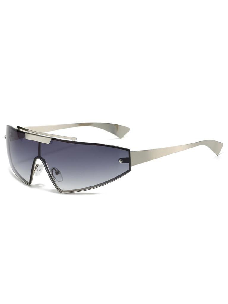 Punk Wind Future Technology Metal Conjoined Piece Frameless Wrapped Sunglasses Cycling Sunglasses For Men And Women.