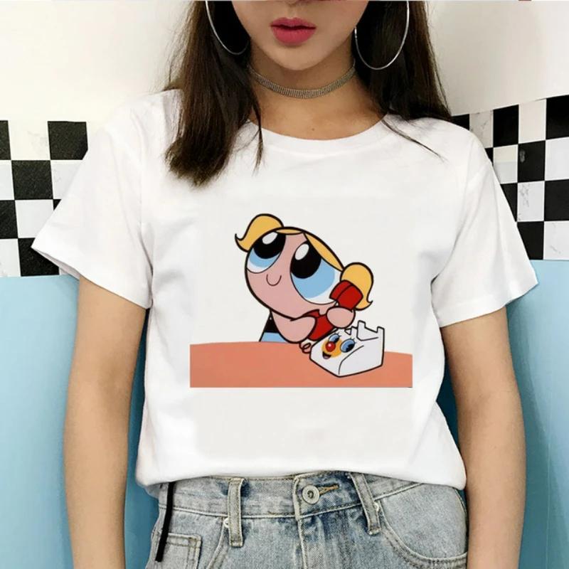 Kawaii The Powerpuff Girls Cartoon Graphic T Shirts Shirt Gift Tshirt Men Women Unisex Tee Short Sleeve Clothes Summer Y2k Tops