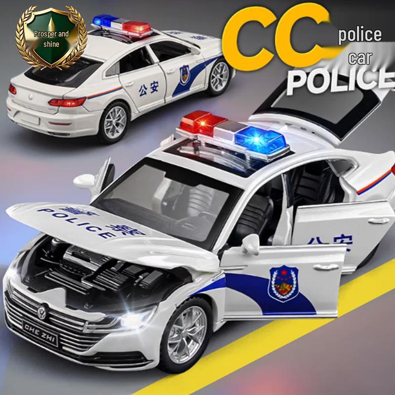 Volkswagen CC Police Car Alloy Model Toy