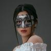 Halloween Horror Ball Party Mask Retro Jazz Flat Head Antique Half Face Bar Cosplay Decoration Props Men and Women Gold Silver