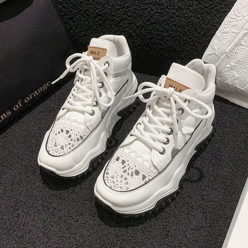 

Baotou inner height-increasing women s shoes hollow sandals 2025 spring and summer new versatile thick-soled breathable sports dad shoes women 35 білий