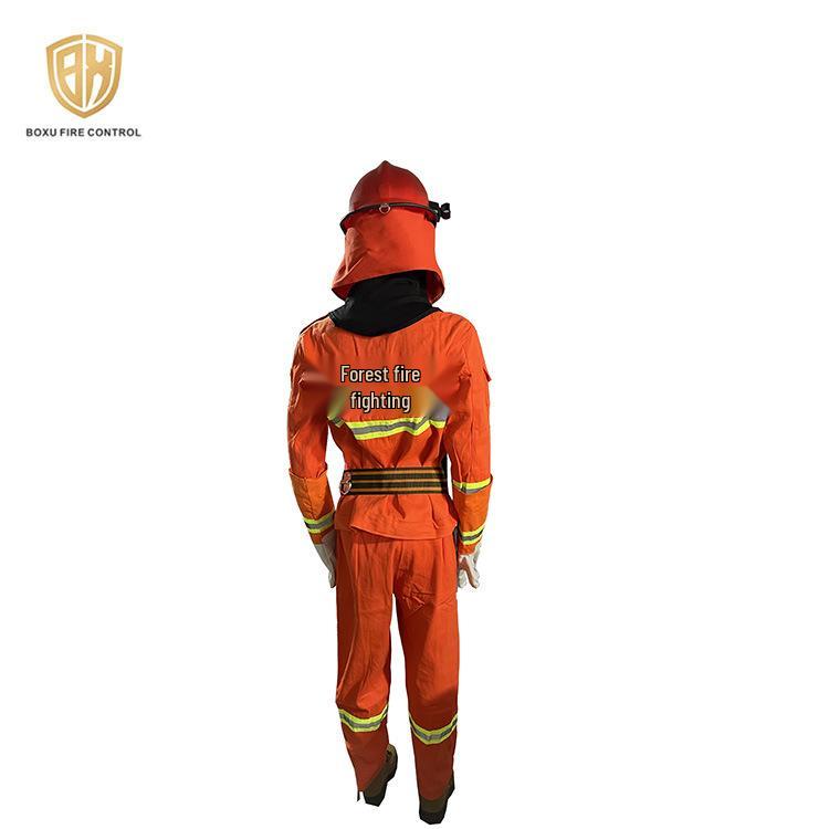 Flame-Retardant Firefighter Uniform with Vest, Helmet, and Boots
