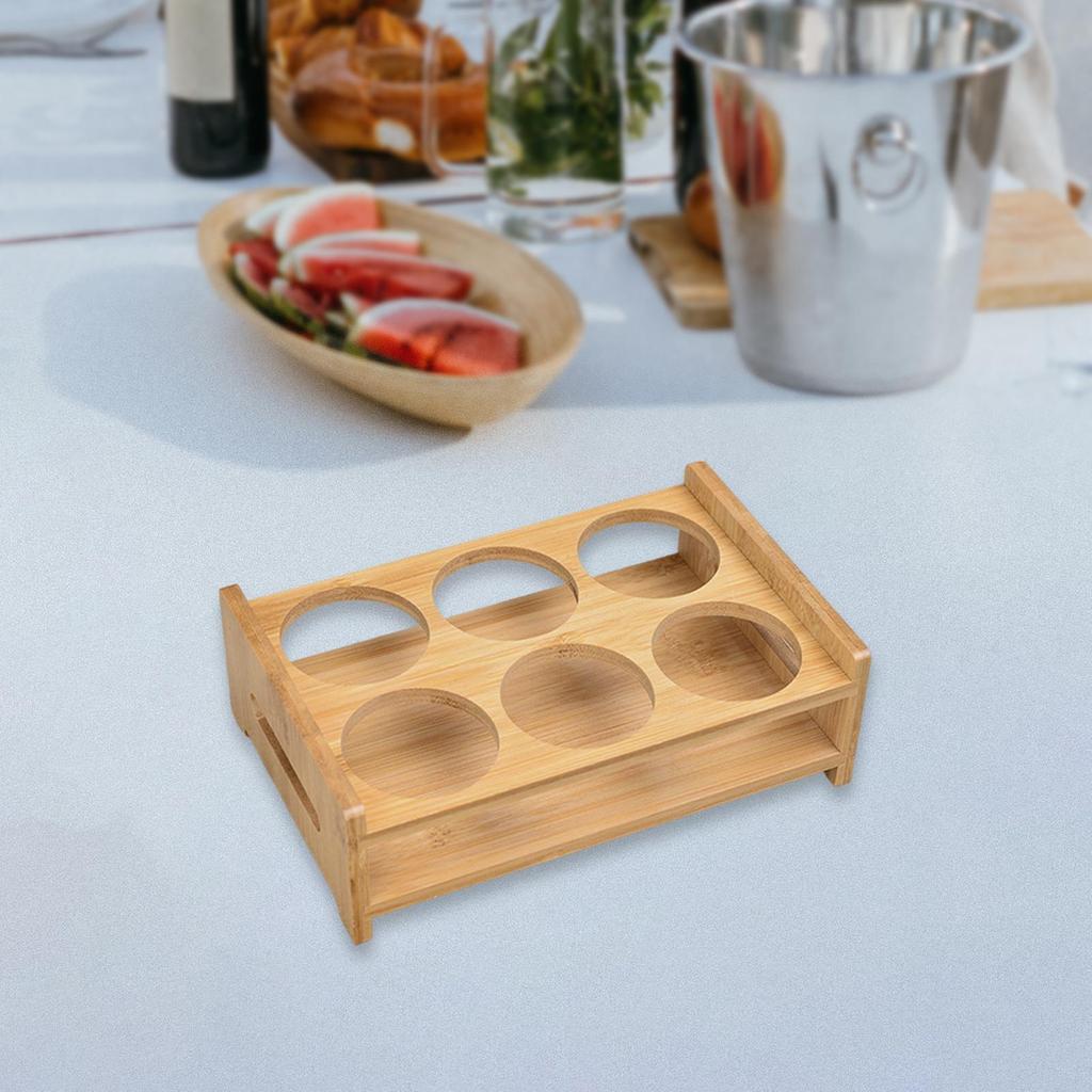 Wood Shot Glass Holder Glasses Rack Serving Holder Cup Rack Base Mug Organizer for Kitchen Restaurant Party Events Nightclub