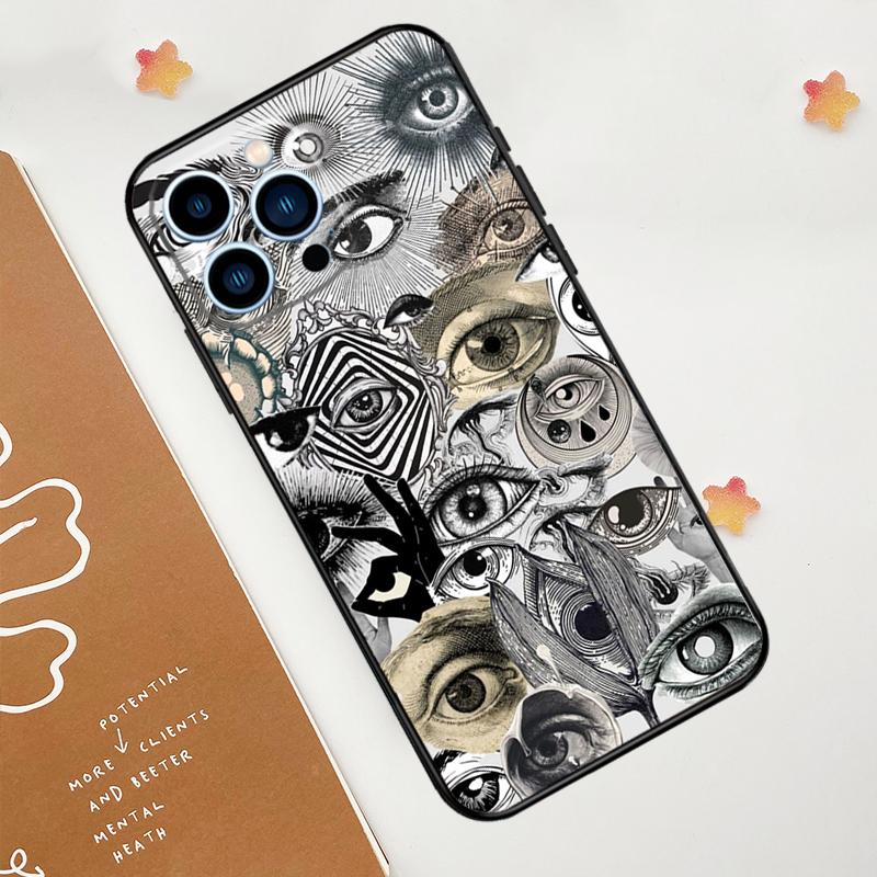 Scary Face Eyes Phone Case For iPhone 17 Pro Max 14 11 15 16 Pro Max 12 13 Mini 16 Plus 16e 17 Air Funda