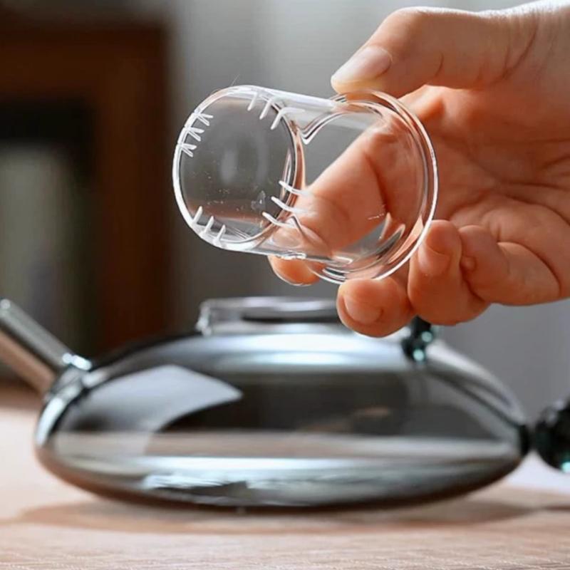 Conjunto de bule de chá de vidro de alto borosilicato Conjunto de chá inglês Vidro resistente ao calor Casa Estilo escandinavo Bule de chá para preparação