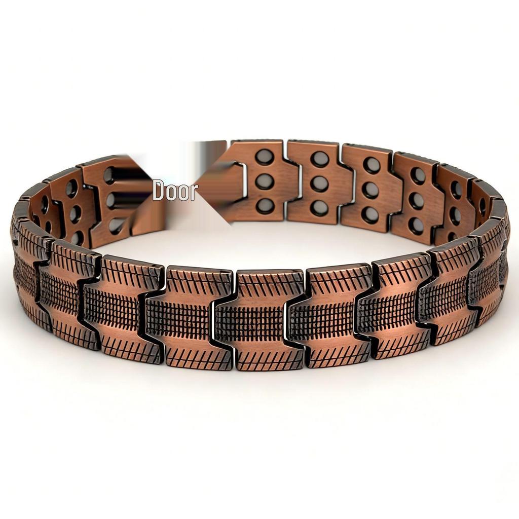 Umweltfreundliches Retro-Bronze-Dreireihiges Magnetarmband für Herren