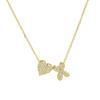 Fashion Small Bubble Initial Heart Letter Necklace 18K Gold Plated Link Chain Romantic Copper Heart Letter Pendant Necklace Gift