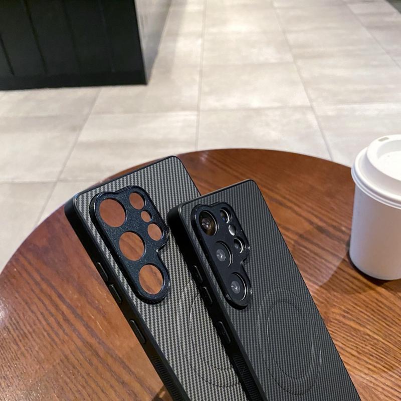 Magnetic Case for Samsung Galaxy A17 A07 A16 A56 A55 A53 A73 A36 Cover PU Leather Carbon Fiber Texture Mag-safe Shockproof Shell