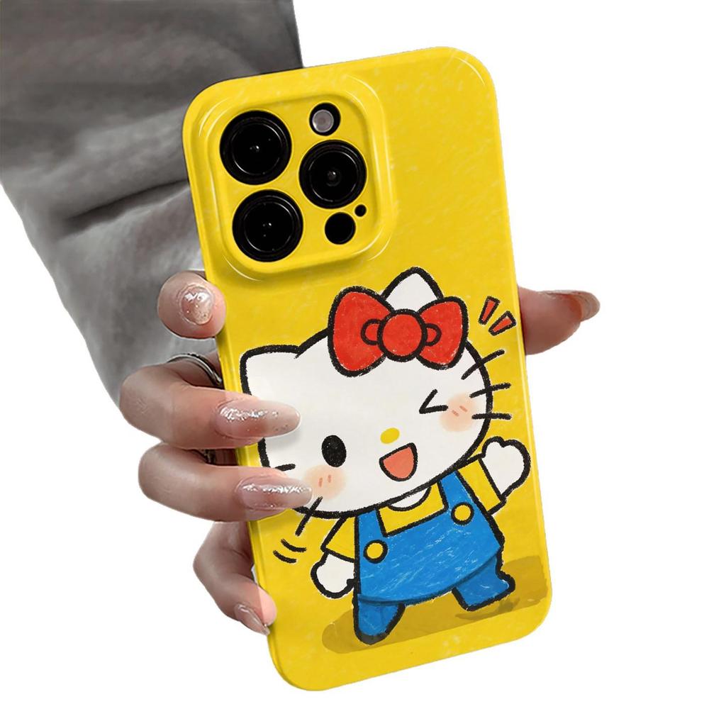 Playful Cartoon Cat Phone Case for iPhone 14/15/16/17 Pro Max - Creative, Protective Cover