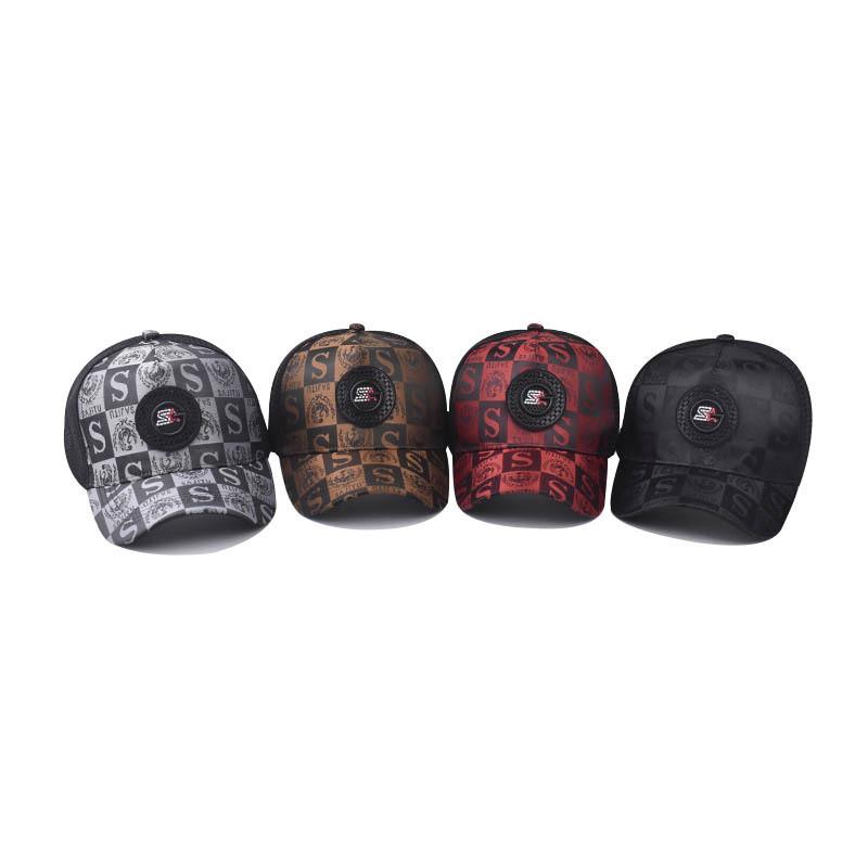 S Print Letter Cotton Baseball Hat Curved Visor Windresistant Design For Adults