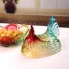 Glass Hen Candy Dish,Decorative Covered Candy Bowl with Lid Crystal Glass Chicken Shape Candy Jar Snacks Bowl Gift