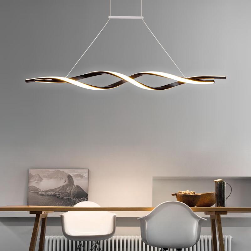 Liangtu L100cm Black 3-Color Changing Pendant Light