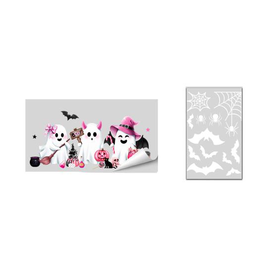 Decorative Seasonal Ornaments Halloween Ghost/Skeleton Static Window Clings, PVC Waterproof Glass Stickers, Pvc Decals Removable for Home Party