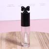 Cute Creative Bow Shape Lip Gloss Tubes Clear Empty Diy Cylindrical Lip Balm Tubes 2.5Ml With Wand Refillable Lipstick Bottle