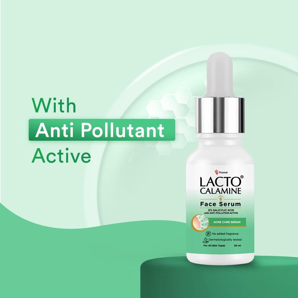 Lacto Calamine 2% Salicylic Acid Face Serum 30ml For Acne Blackheads Oil Control Pores Clear Skin