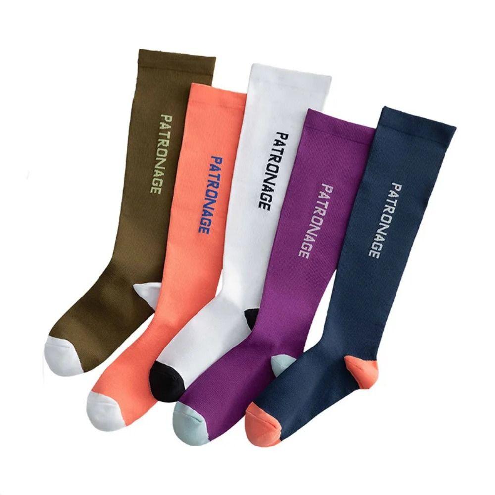 1 Pair Women Professional Sports Sock Colorful Racing Cycling Socks Anti-Slip Compression Socks
