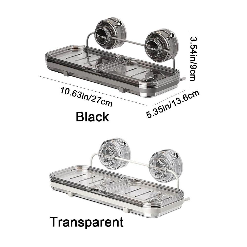 Plastic Suction Cup Soap Dish Wall Mounted Soap Tray Multifunctional Double Soap Dish  for Home