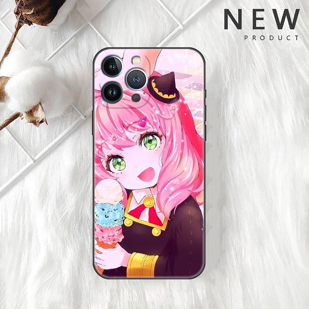 Husă Pentru Apple iPhone 11 13 12 14 Pro 7 Plus XR X XS Max 6 6S 13Pro SE 2022 Silicon Negru Telefon Funda SPY X FAMILY Anime